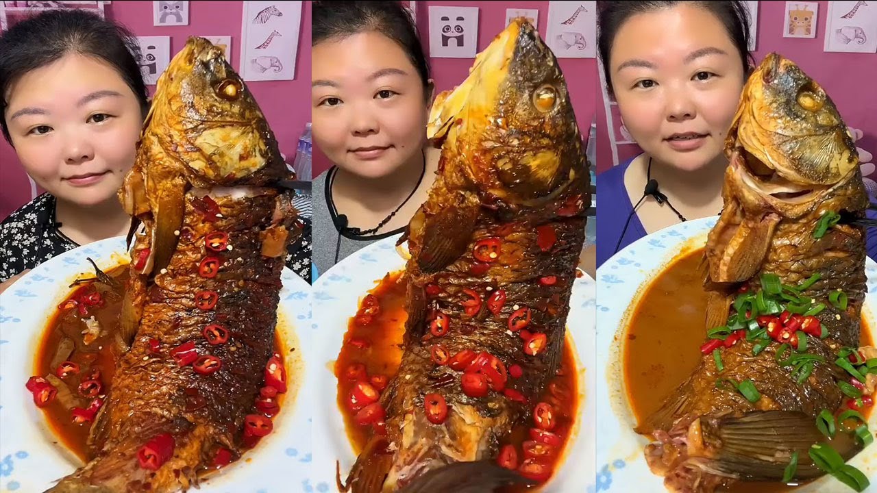 Spicy Fish Curry & Fish Fry Mukbang | 생선구이·생선조림 먹방 | Chinese Mukbang Real Sound