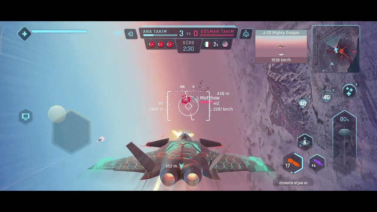 Clear J20 win with auto aim missiles