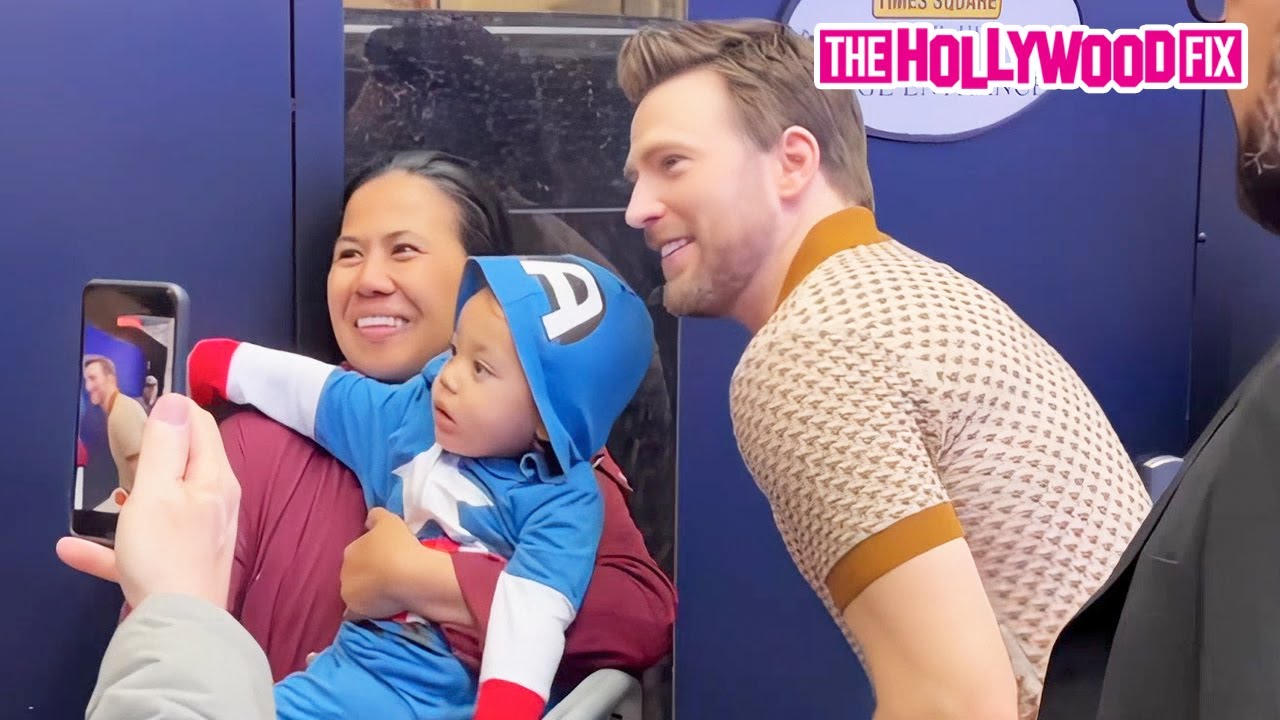 Chris Evans Takes Pics & Signs Autographs For 'Captain America' Fans Outside Good Morning America