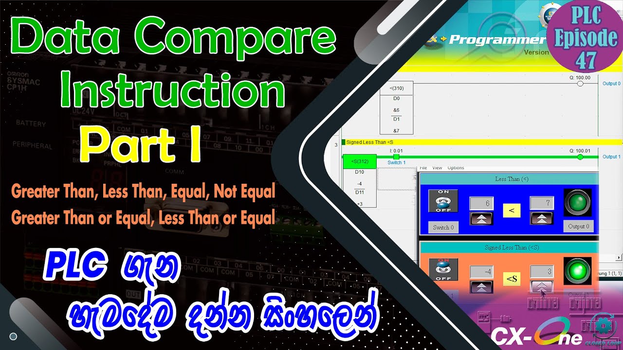 PLC Programming Comparison Instructions | PLC Data Compare | Compare Instructions |PLC for Begin. 47