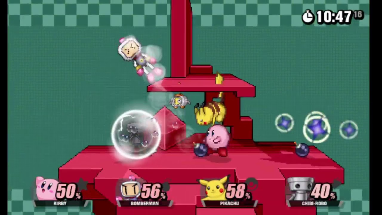 Super Smash Flash 2: Kirby And Bomberman Vs Pikachu And Chibi Robo