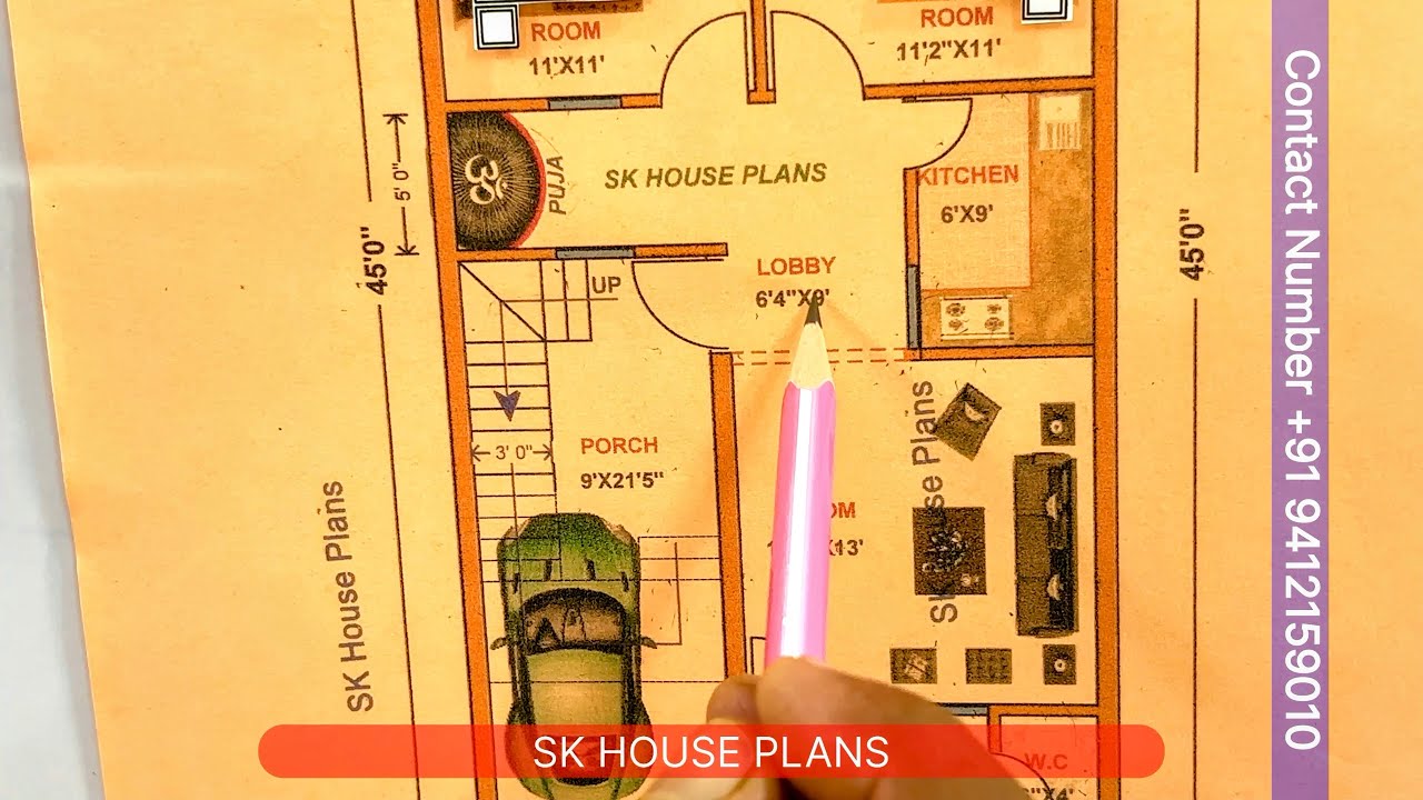 24x45 Home Design with Car Parking Space | 13 Sep 2025 | SK HOUSE PLANS | S No 3263