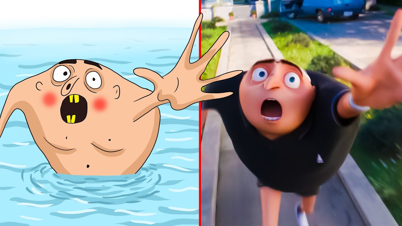 Despicable Me 4 Gru and Minions Funny Drawing Meme