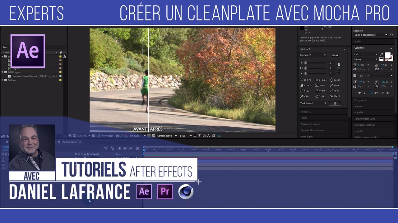 Créer un cleanplate avec mocha pro - Tutoriels After effects en français