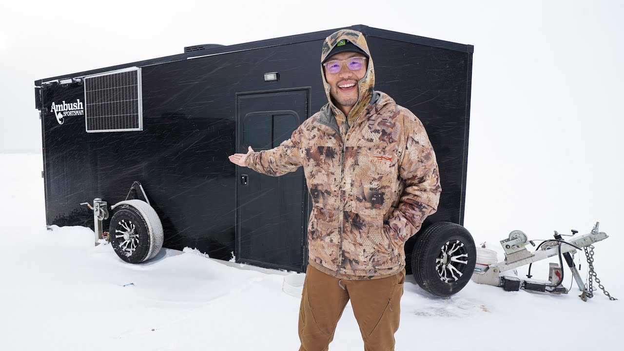 2 Days Ice Camping in My NEW Off-Grid Ice House!