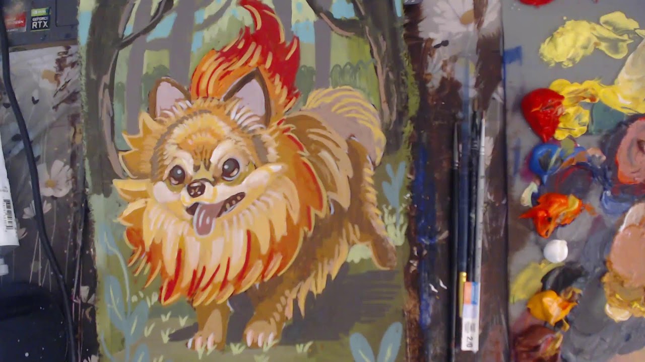 Pombon Realistic Pokemon Live Painting Generation 10.