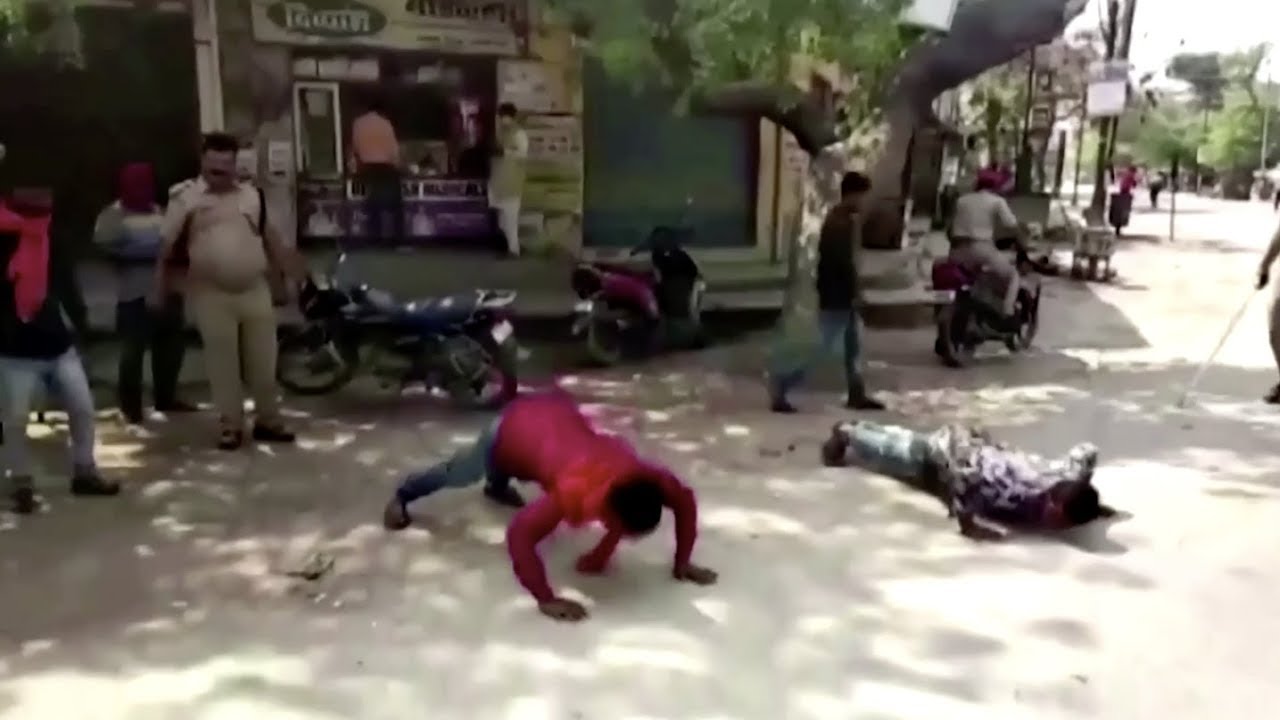 Indian police use physical punishment on lockdown breachers