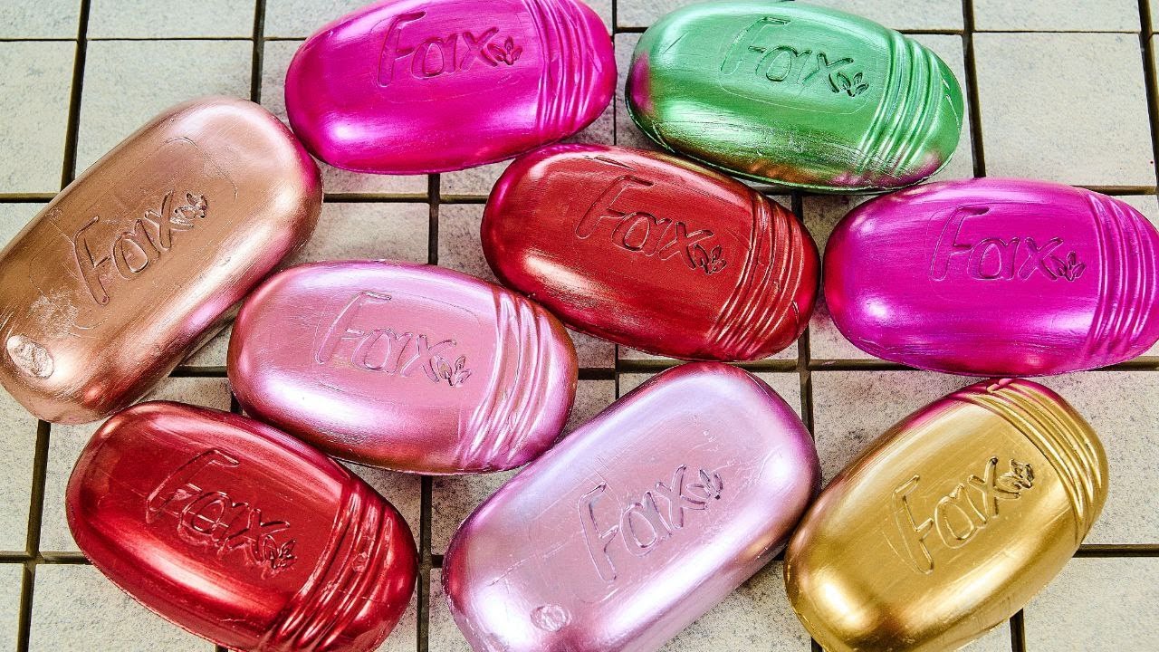 ASMR Soap/ cutting dry painted soap/ резка сухого крашенного мыла / 4K