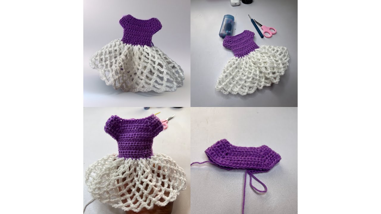 Crochet Amigurumi Doll Dress Tutorial For Beginners//Absolutely Easy and Gorgeous