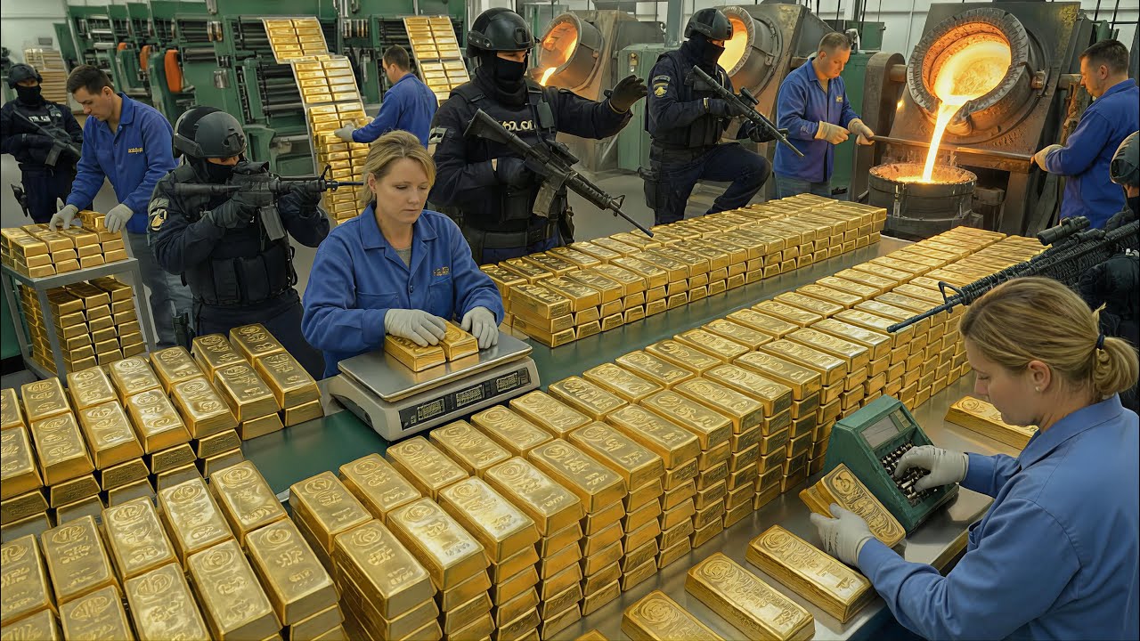 Inside the Gold Refining Plant: How Rock Turns Into Pure 24K Gold Bars (FULL PROCESS)
