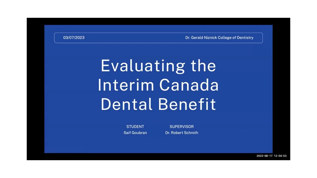 Evaluating the interim Canada Dental Benefit