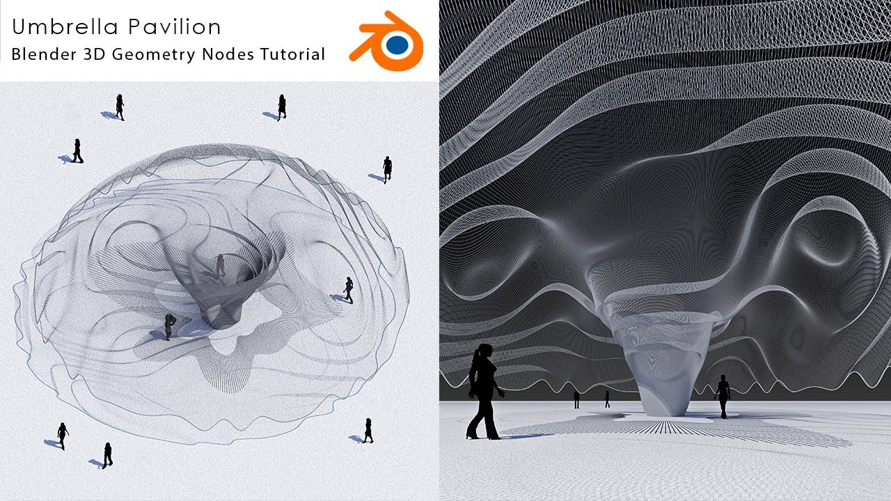 Umbrella Pavilion Blender3D Geometry Nodes Tutorial
