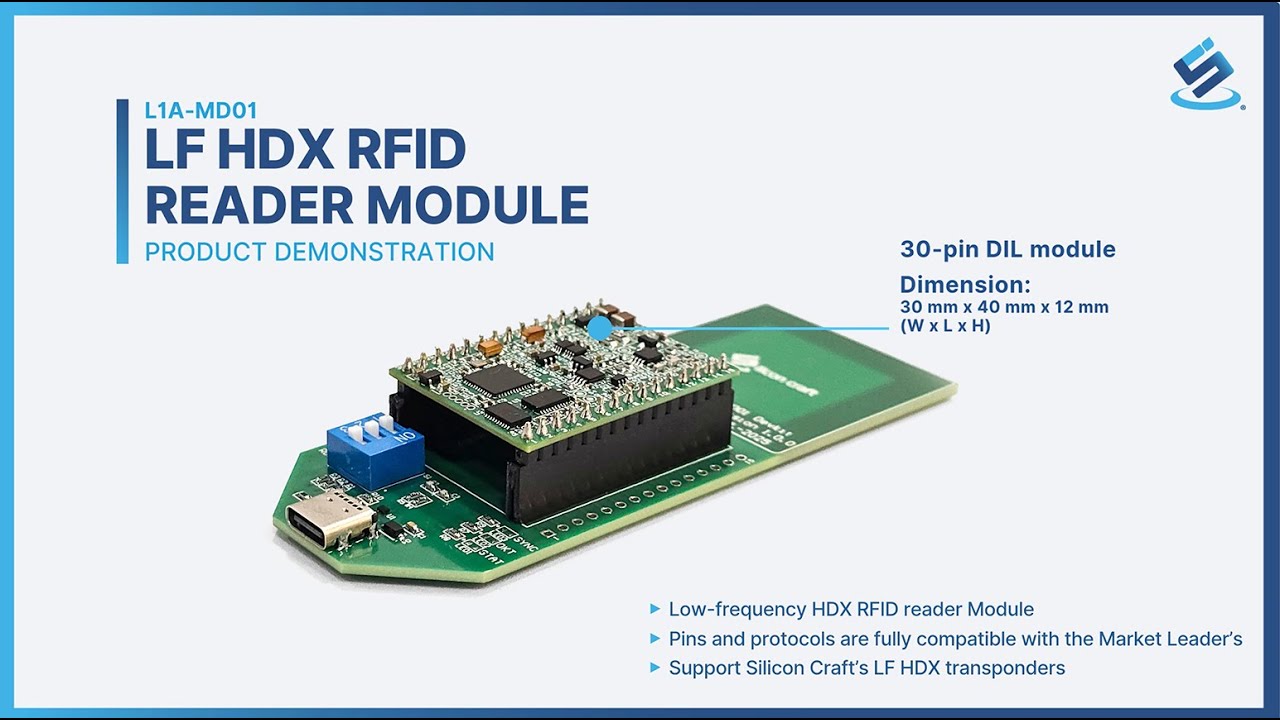 LF HDX RFID Reader Module Demonstration Video (L1A-MD01)