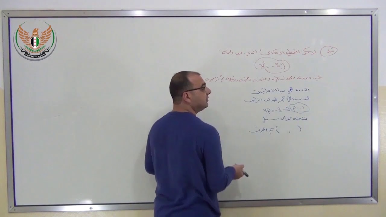 الثالث الثانوي العلمي رياضيات  الهندسة التحليلية قطع مكافئ 1