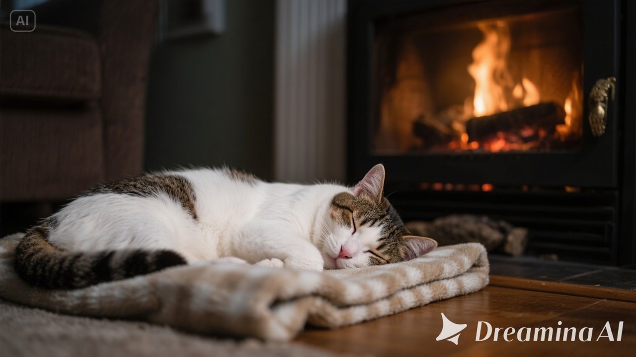 Want to Fall Asleep in 5 Minutes? Try Purring Cats and Fireplace Ambience