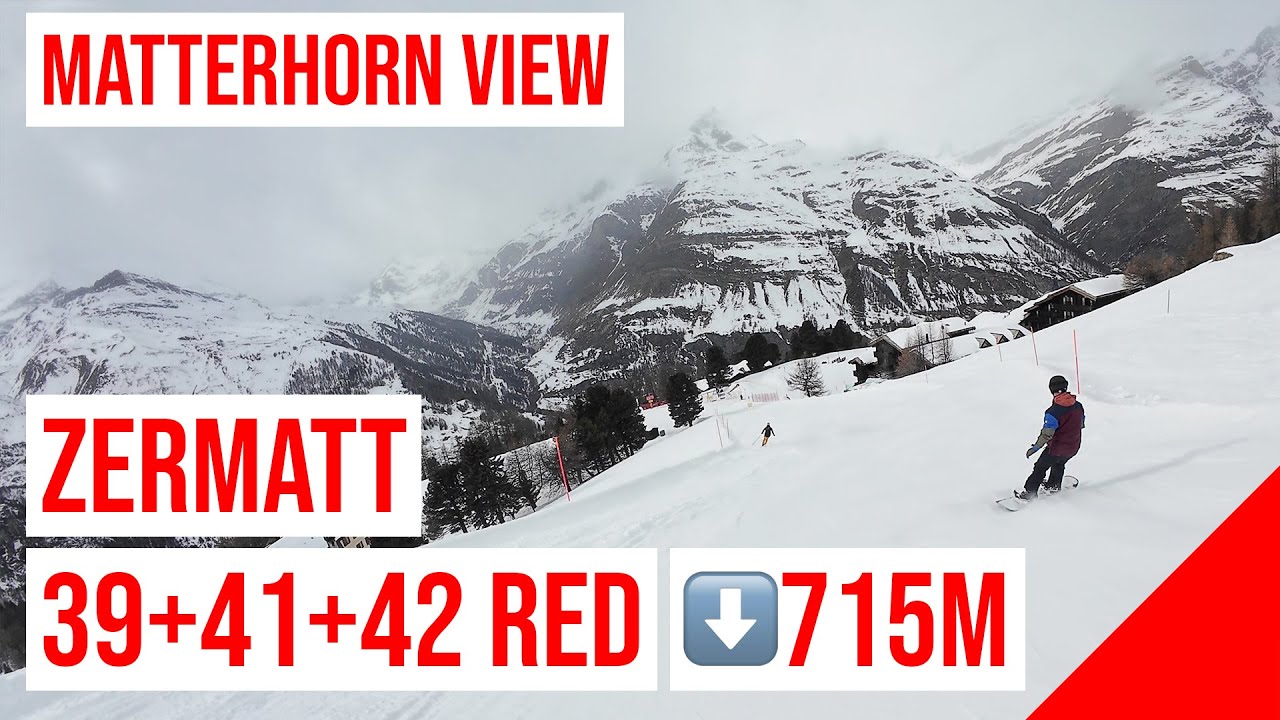 Zermatt, 39+41+42 🔴 RED - ROT (Matterhorn View, 715m Descent) #1 🇨🇭