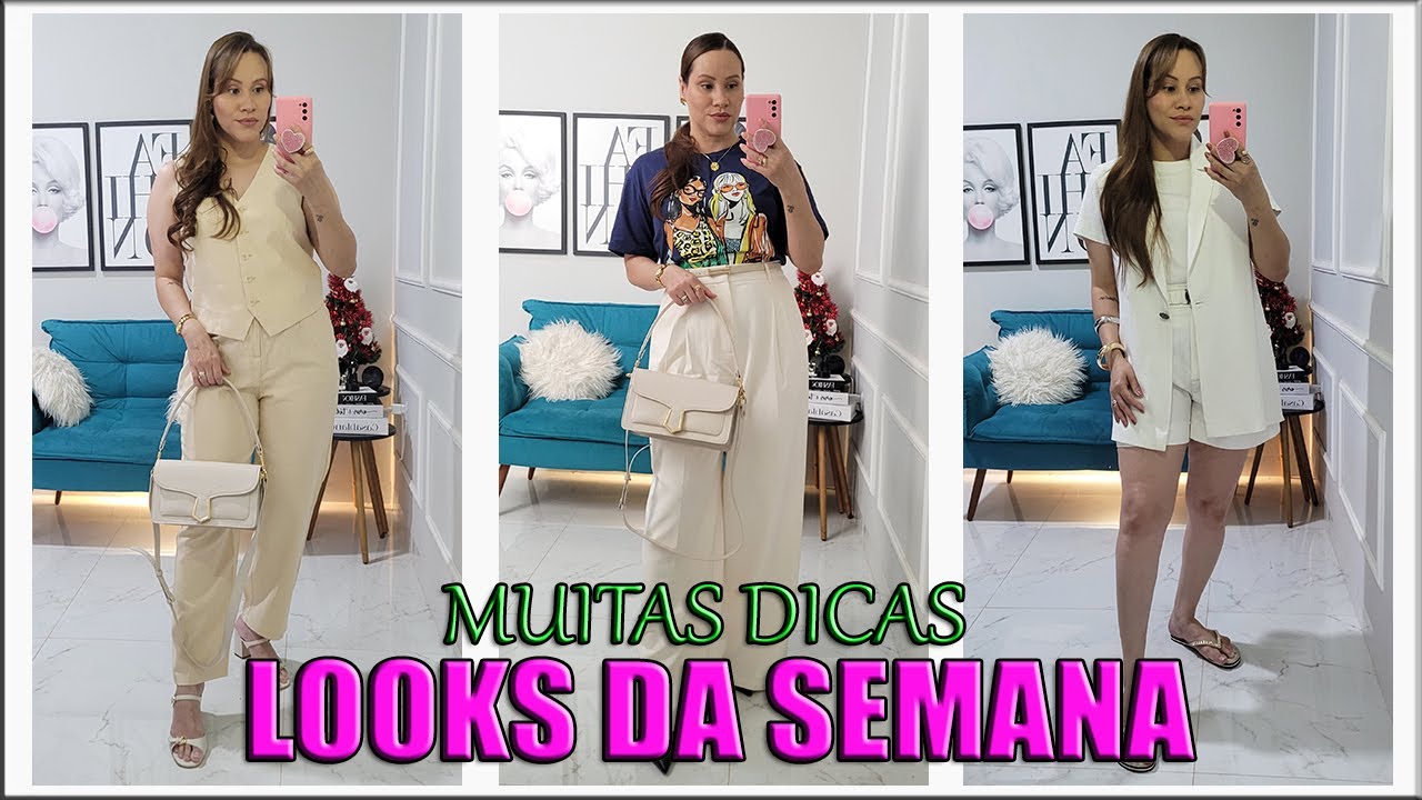 LOOKS DA SEMANA LOOK DE ANO NOVO ESTRANDO COMPRINHAS E PEÇAS ANTIGAS CONJUNTOS COLETES CALÇAS E MAIS