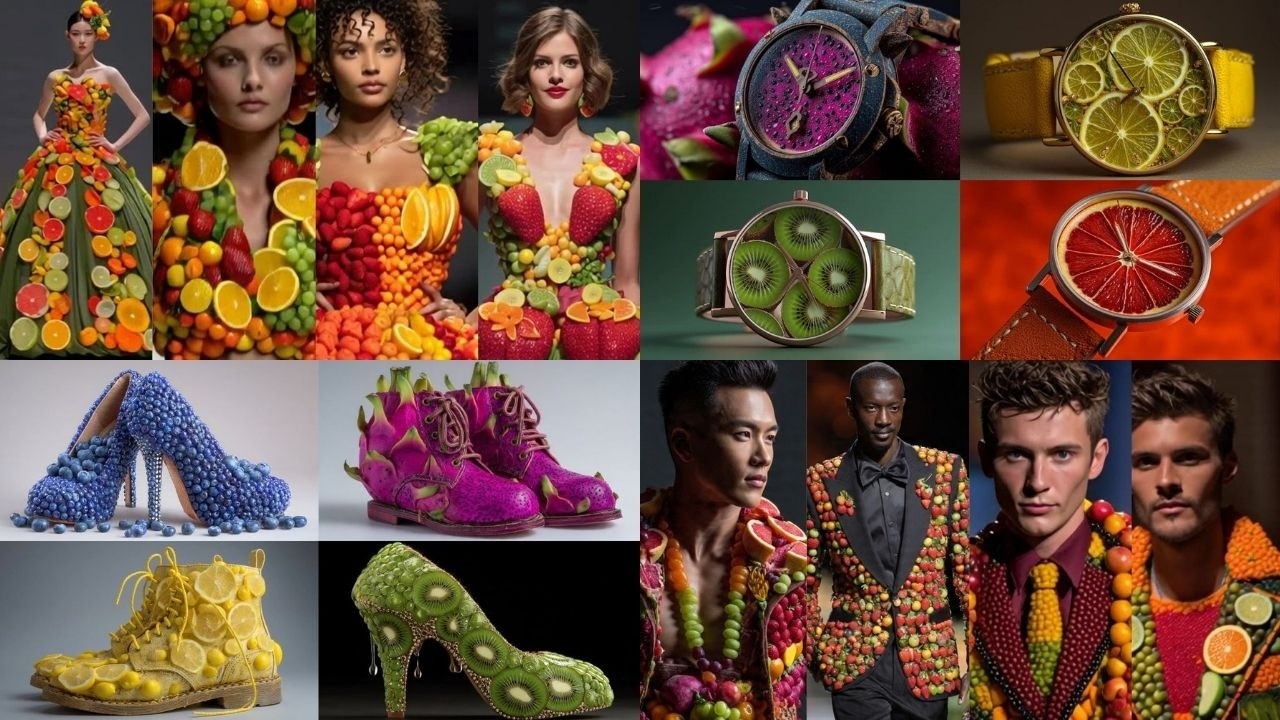 All Things AI Fruit Fashion 🍓🍌🍇 1000+ Styles | AI Fashion Shows, Purses, Watches, Shoes & More