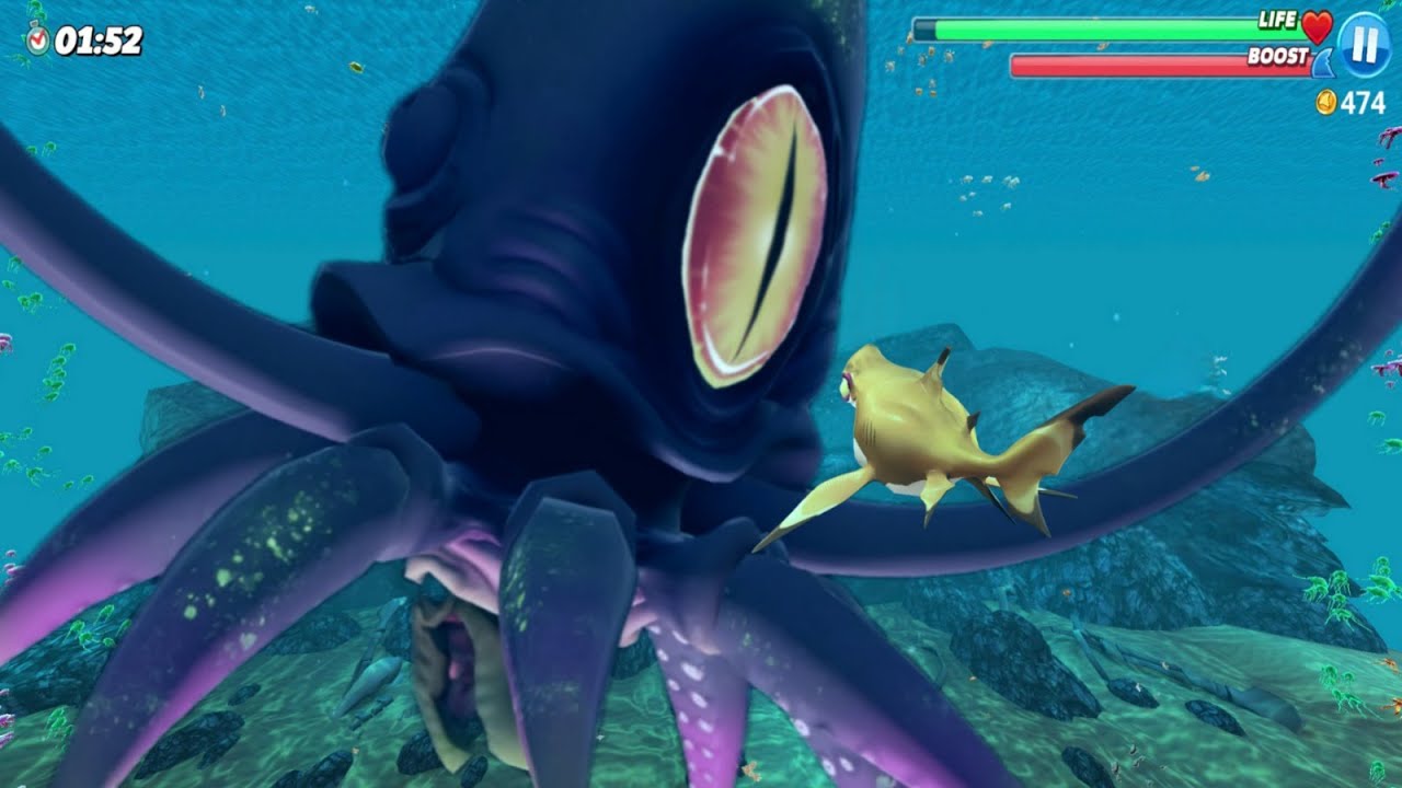 HOW TO KILL COLOSSAL SQUID BOSS WITH THE WEAKNESS SHARK (BLACKTIP REEF) - Hungry Shark World