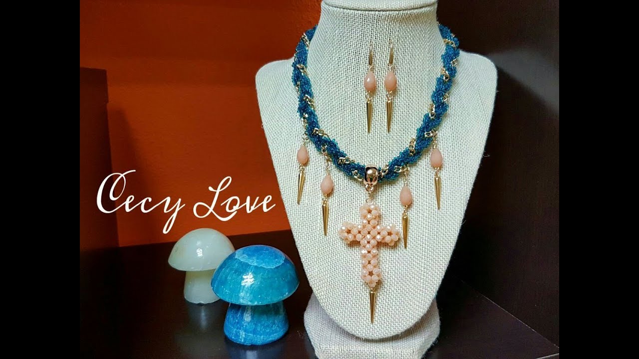 COMO HACER UNA CRUZ CON CRISTALES CON CECY LOVE BISUTERIA