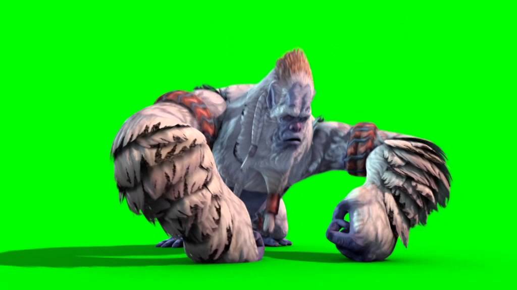 Green Screen Monster Yeti Bigfoot Walk Attack Die - Footage PixelBoom