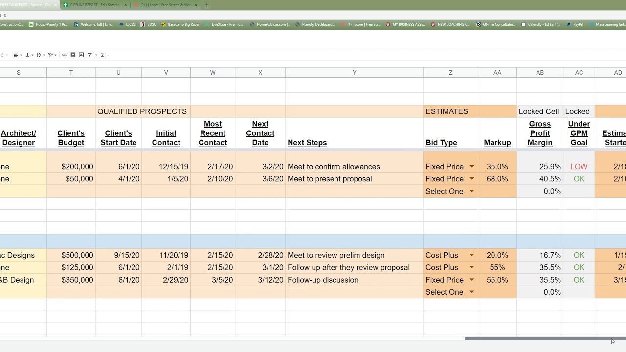 Detailed Demonstration of Pipeline Tracking  from Prospect to Construction