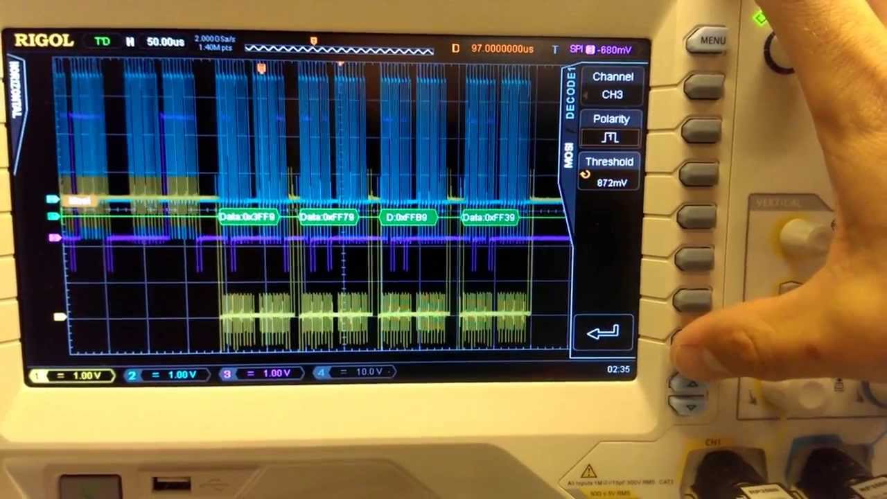 Rigol oscilloscope spi decode bug