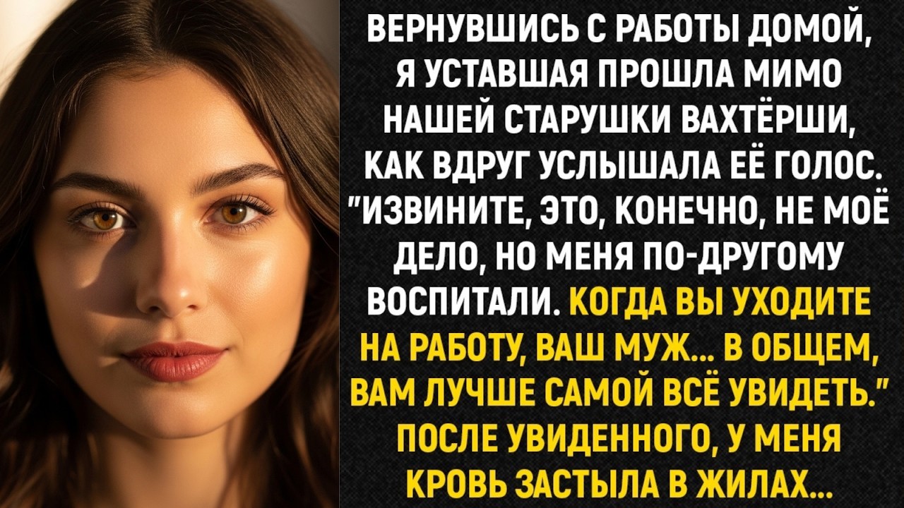 Вернувшись с работы домой, я уставшая прошла мимо нашей старушки вахтёрши, как вдруг услышала...
