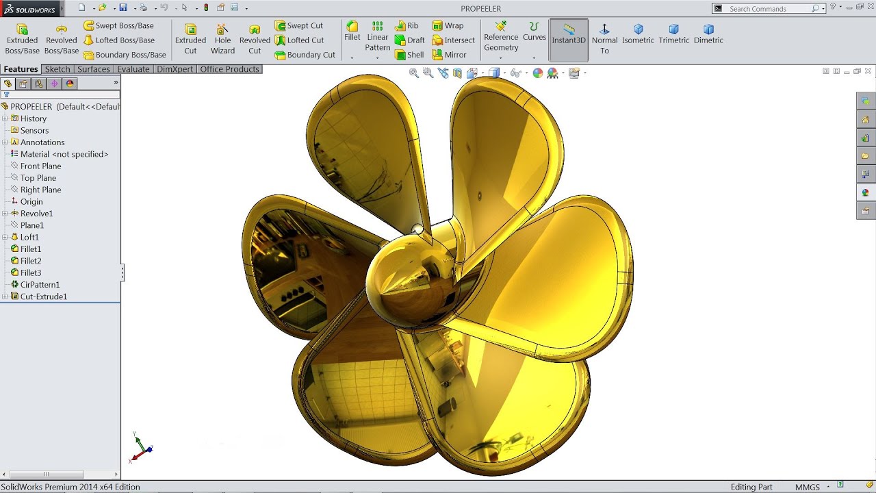 SolidWorks tutorial How To Make Propeller