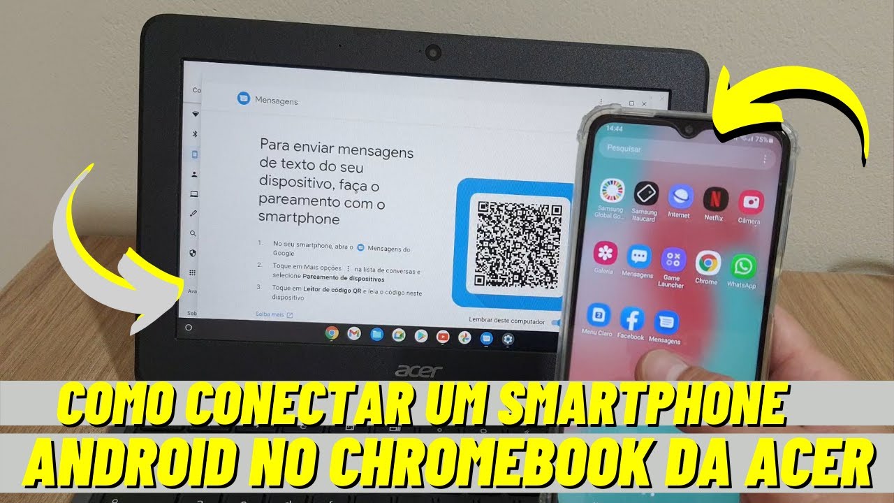 COMO CONECTAR UM SMARTPHONE ANDROID NO CHROMEBOOK DA ACER