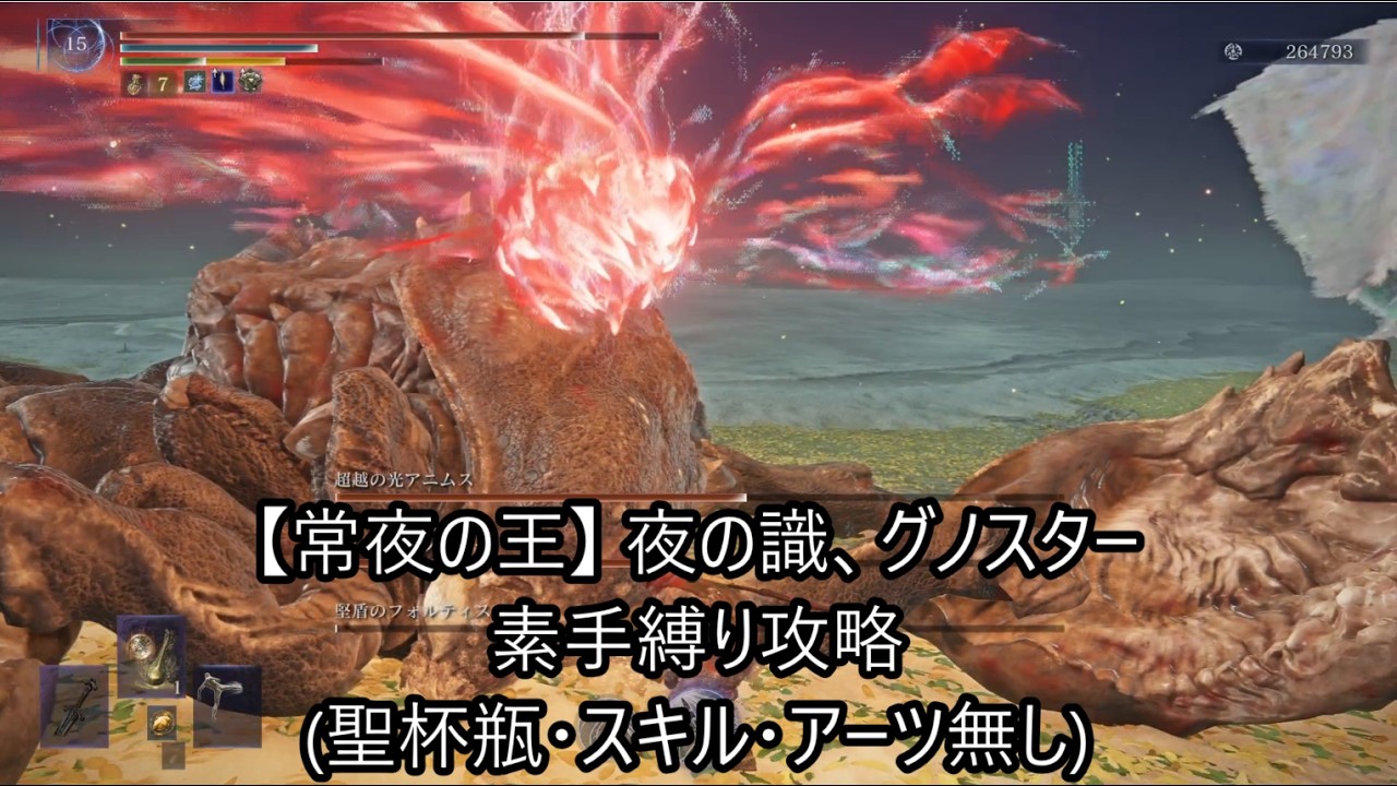 【常夜の王】夜の識、グノスター　素手縛り攻略(聖杯瓶・スキル・アーツ無し)　【ELDENRING NIGHTREIGN】
