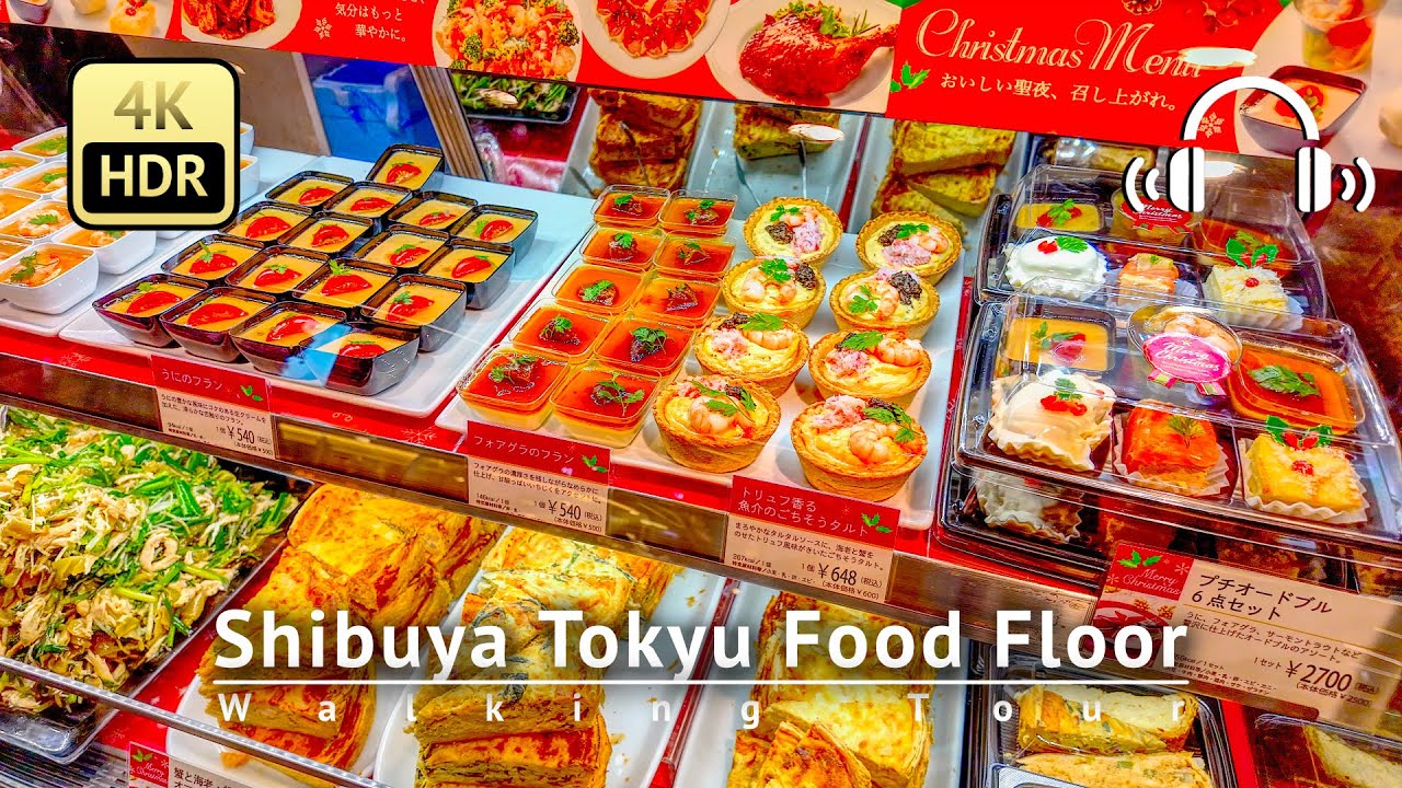 Tokyo Depachika (Food Floor) Walking Tour: Shibuya Tokyu Food Show - Tokyo Japan [4K/HDR/Binaural]
