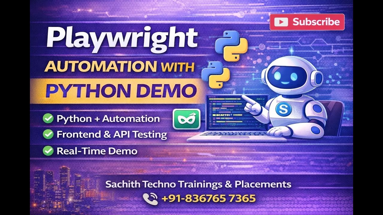Playwright automation with Python Demo Sachith Techno Trainings & Placements +91-836765 7365