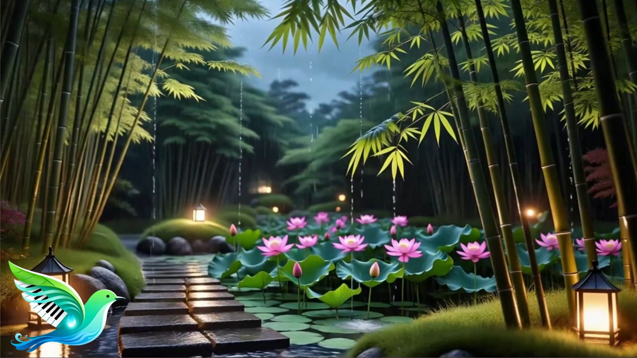 Relaxing Piano Music with Slow Rain Rhythm 🌧️ providing Deep Sleep Emotional Ease and Mental Comfort