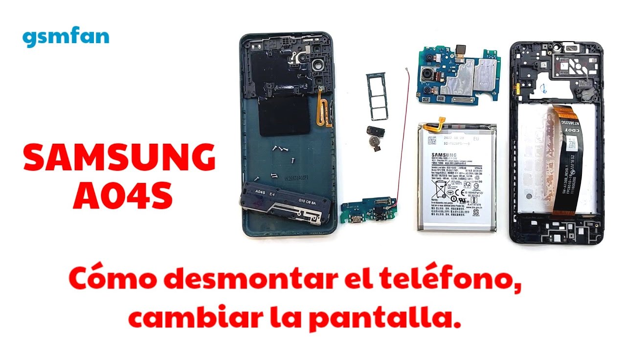 SAMSUNG A04S Cómo desmontar el teléfono y cambiar la pantalla