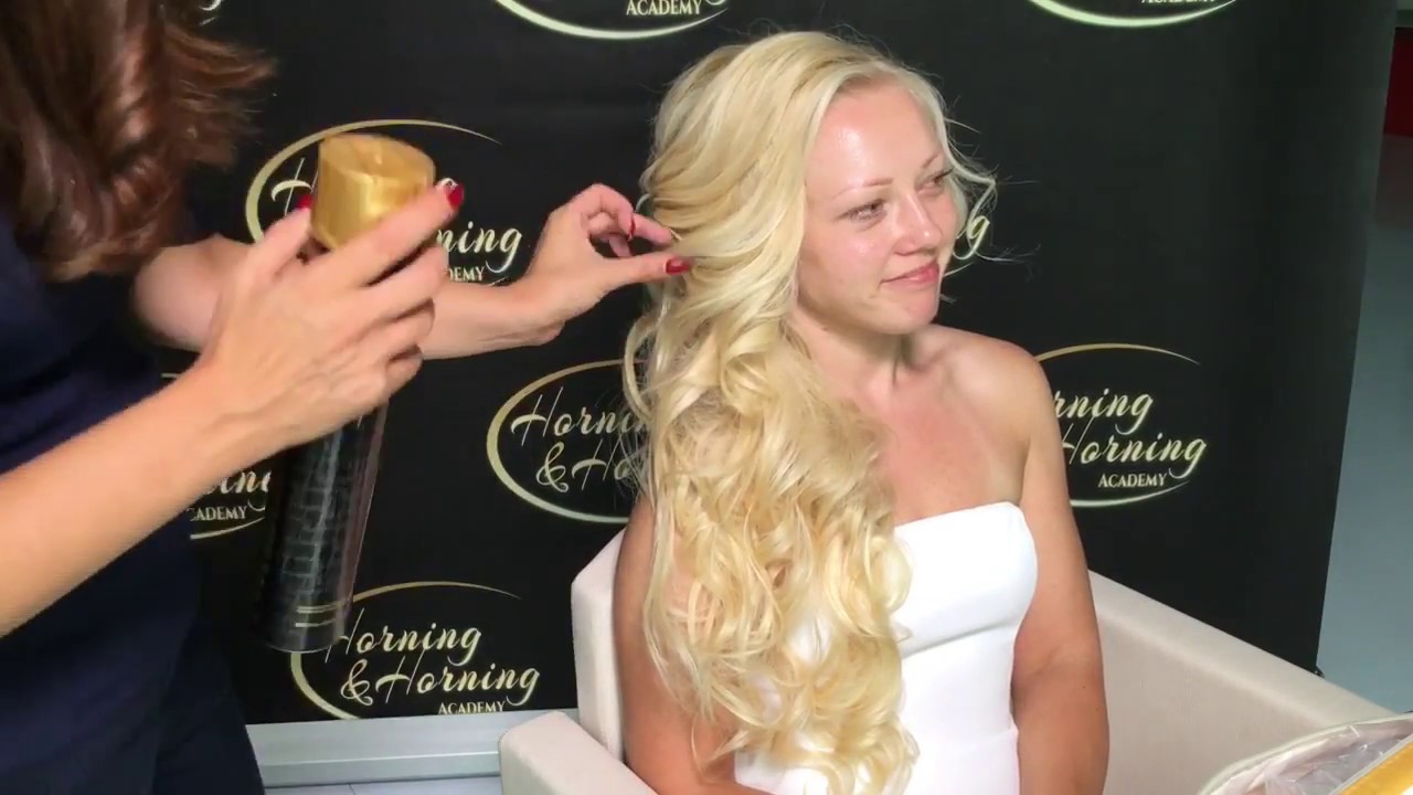 Seitliche Frisur. Brautfrisur, Voluminöse FrisurV Halboffenen Steckfrisur, Hairstylist Hairtutoria