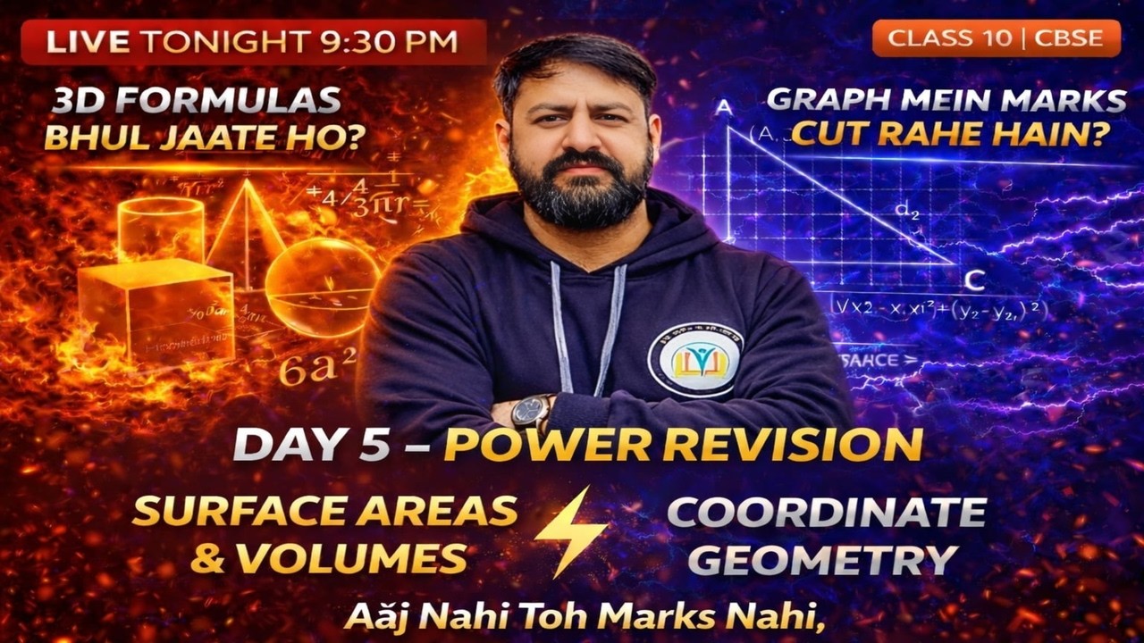 Class 10 Maths Surface Areas & Volumes | Coordinate Geometry | CBSE Board 2026 Day-5 Live