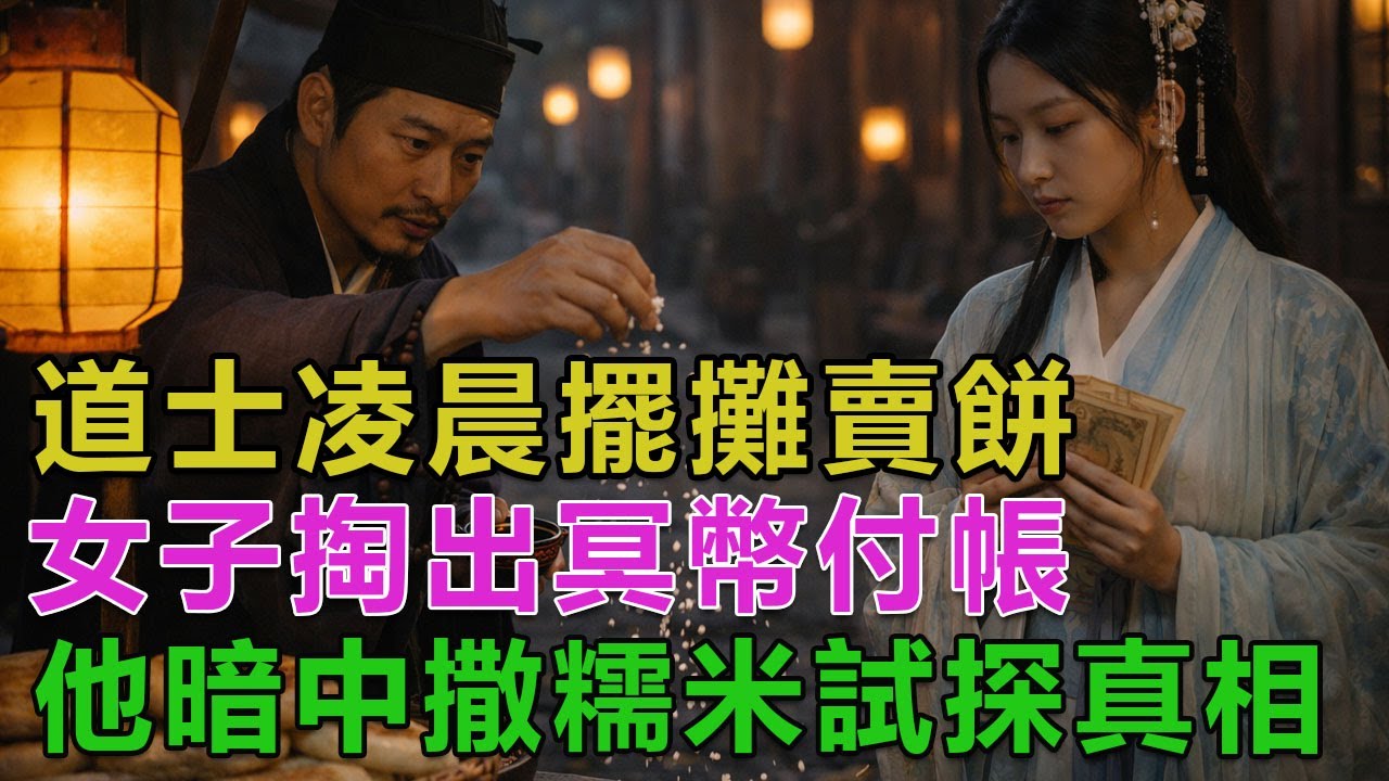 民間故事：道士凌晨擺攤賣餅，女子掏出冥幣付帳，他暗中撒糯米試探真相