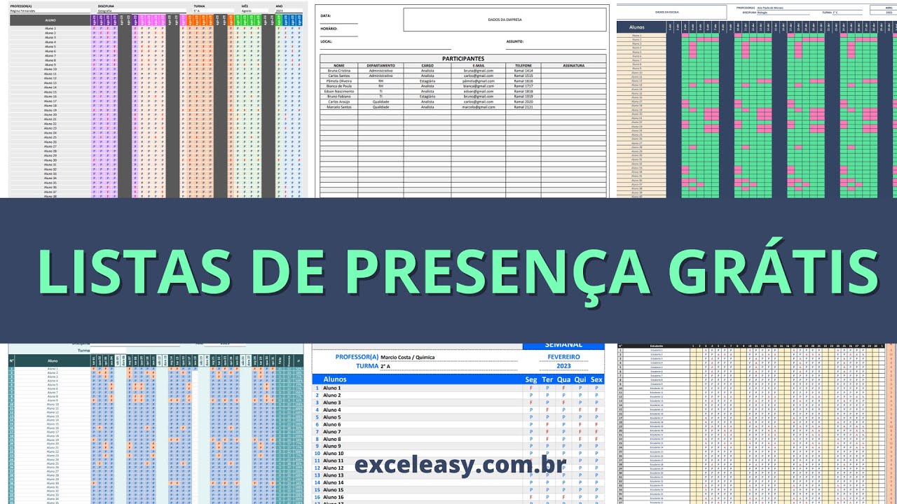 MODELOS DE LISTA DE PRESEN&Ccedil;A NO EXCEL | BAIXE GR&Aacute;TIS