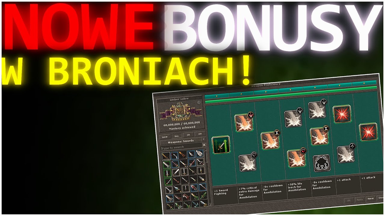 OFICJALNIE: TIBIA WPROWADZA LVL-OWANIE BRONI!
