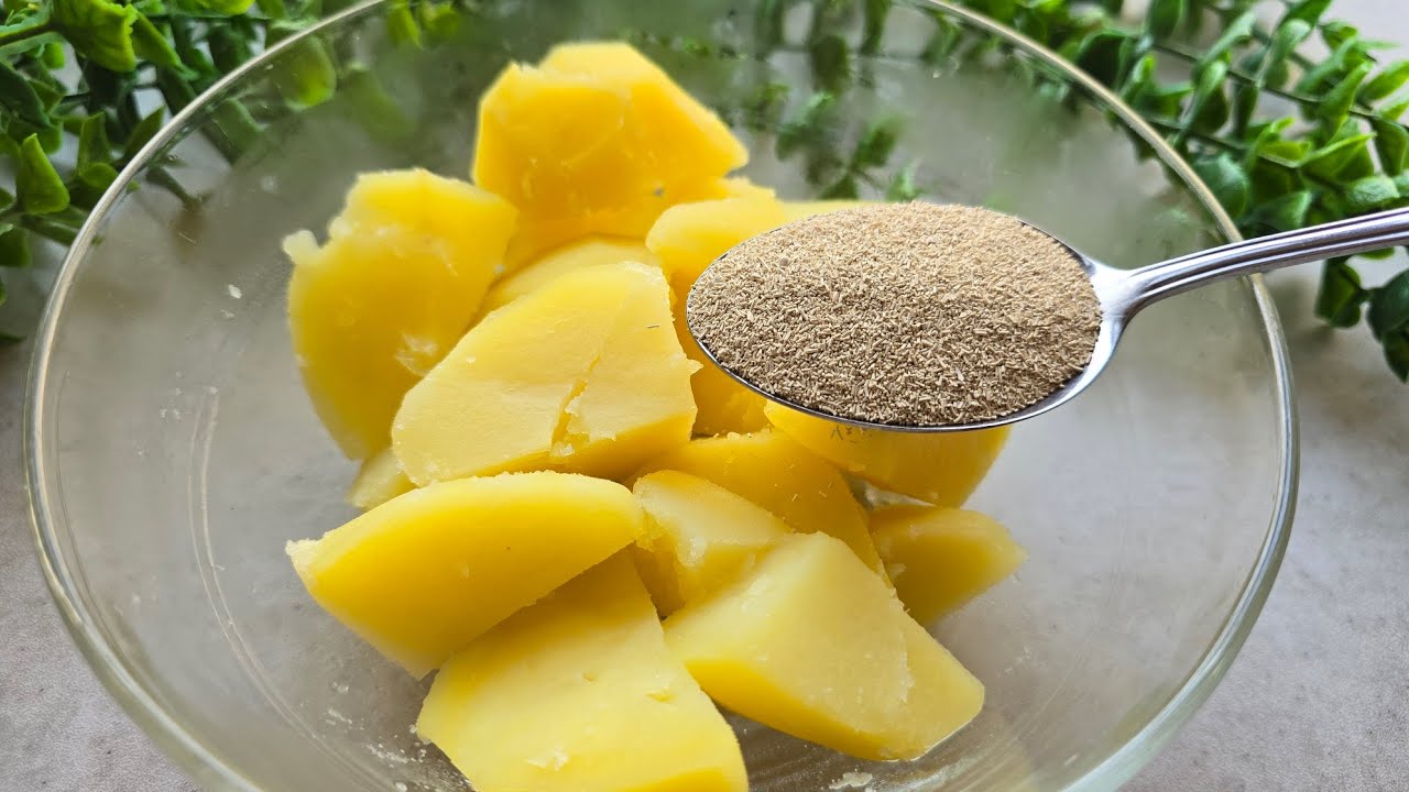 خمیر مایه رو با سیب زمینی مخلوط کن از نتیجش شگفت زده میشی!!! آموزش آشپزی جدید 💯