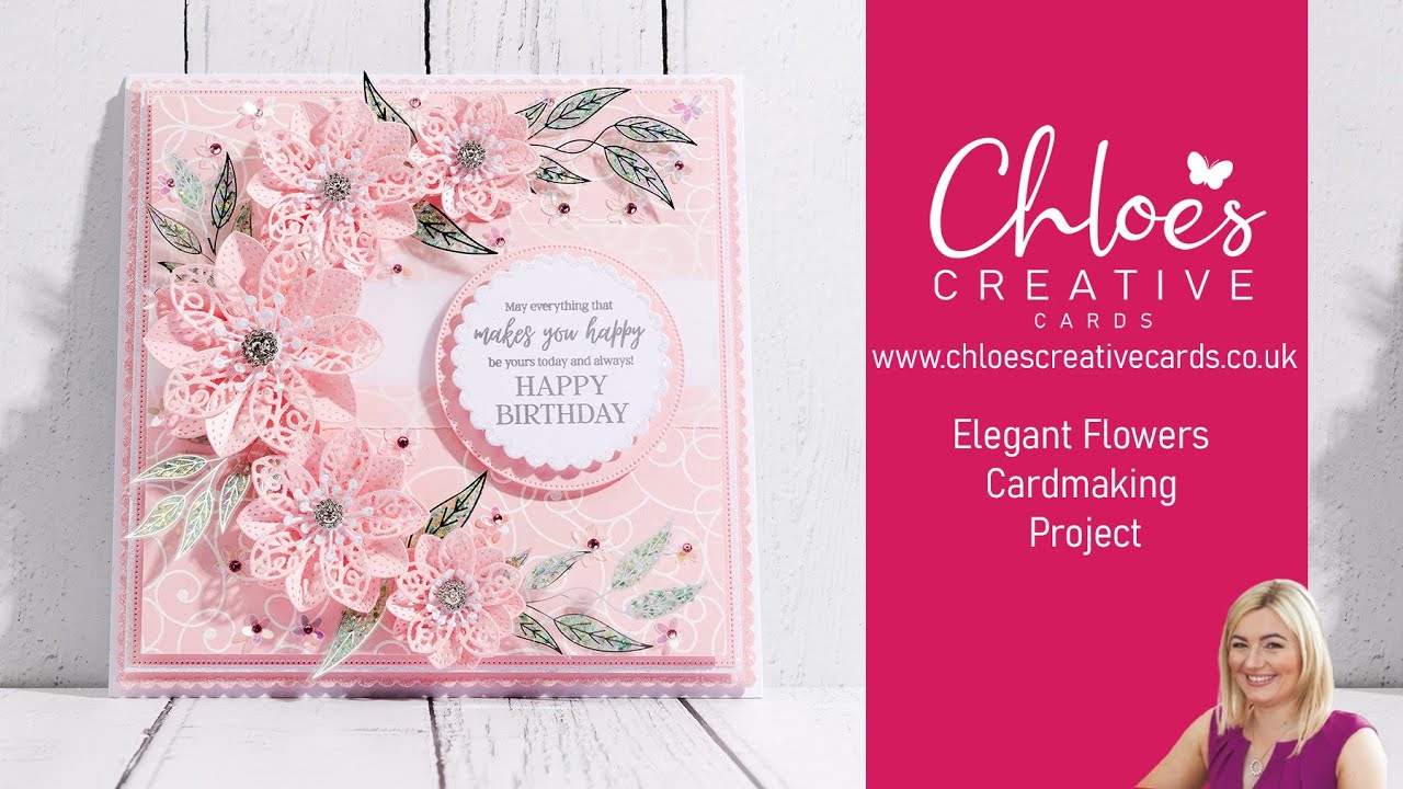 Демонстрация создания открыток Chloes Creative Cards Pink Elegant Flower