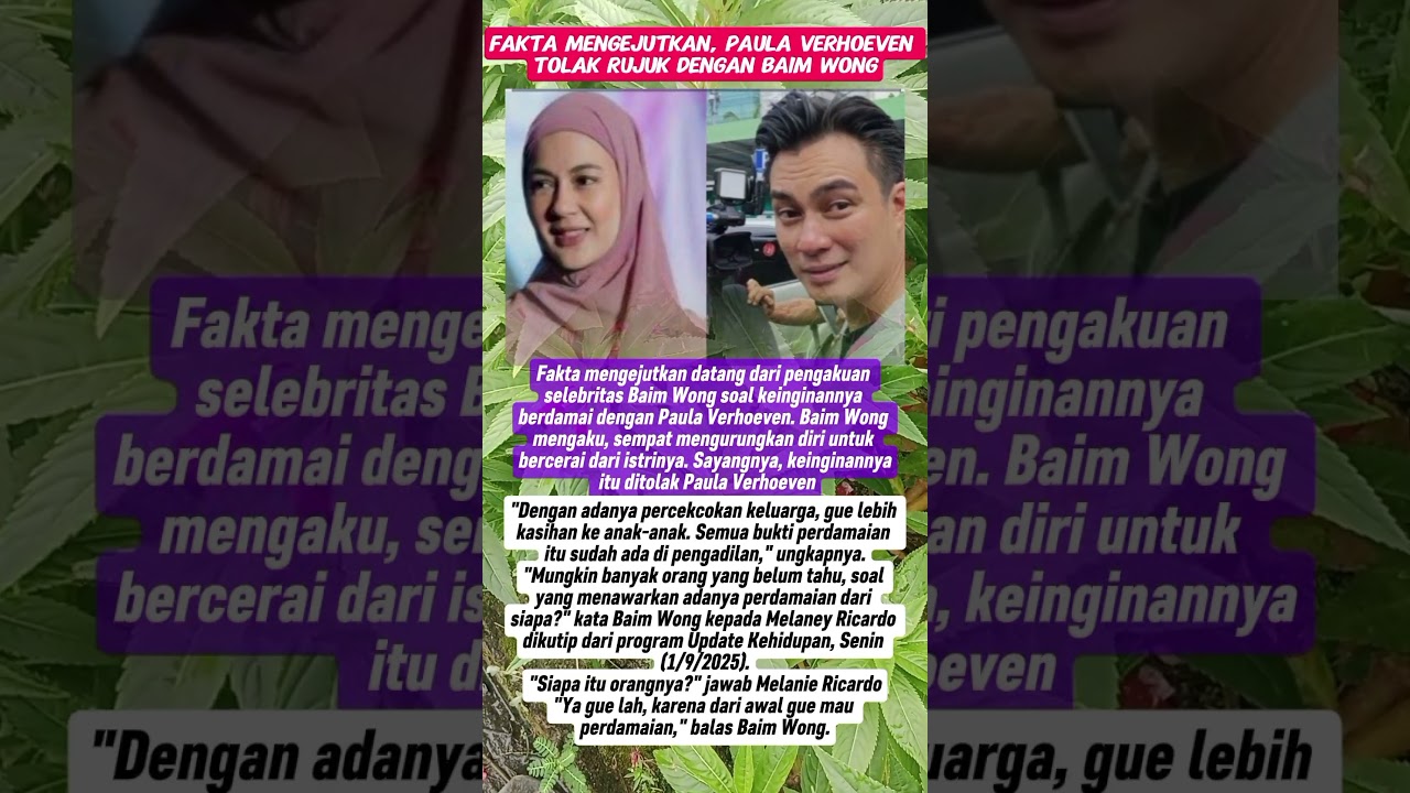 Fakta Mengejutkan, Paula Verhoeven Tolak Rujuk dengan Baim Wong
