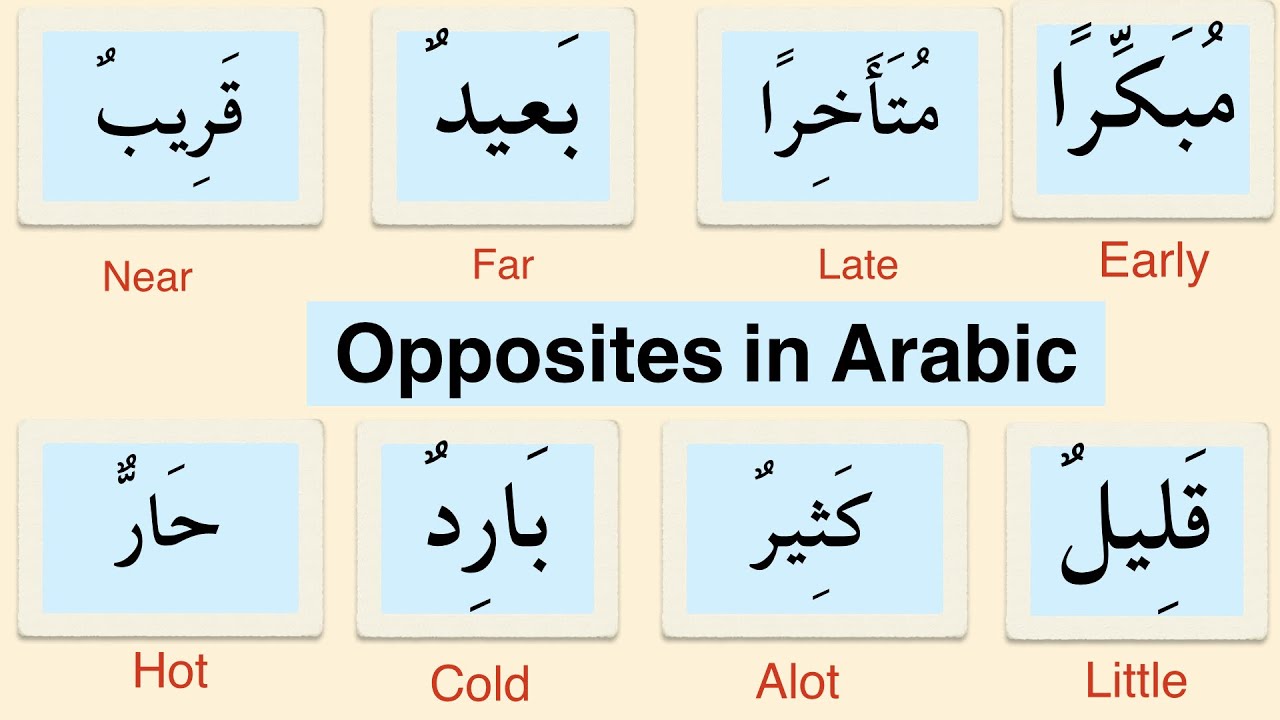 Opposites in Arabic language part 5