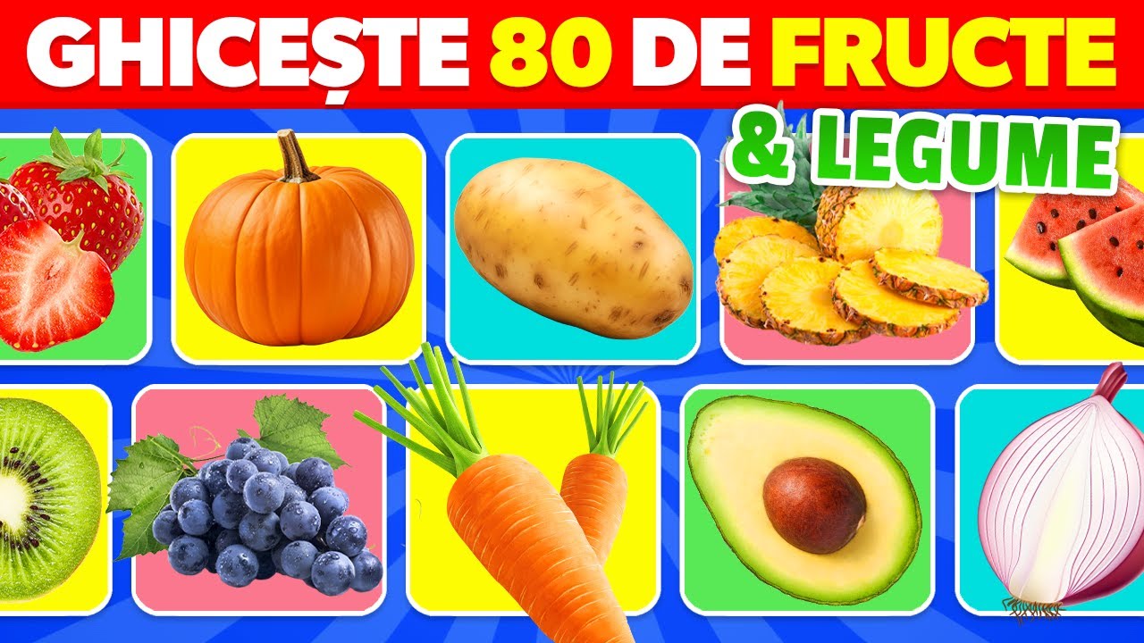 Ghicește 80 de FRUCTE și LEGUME &icirc;n 3 secunde 🍌🥕🥔 | de la UȘOR la IMPOSIBIL