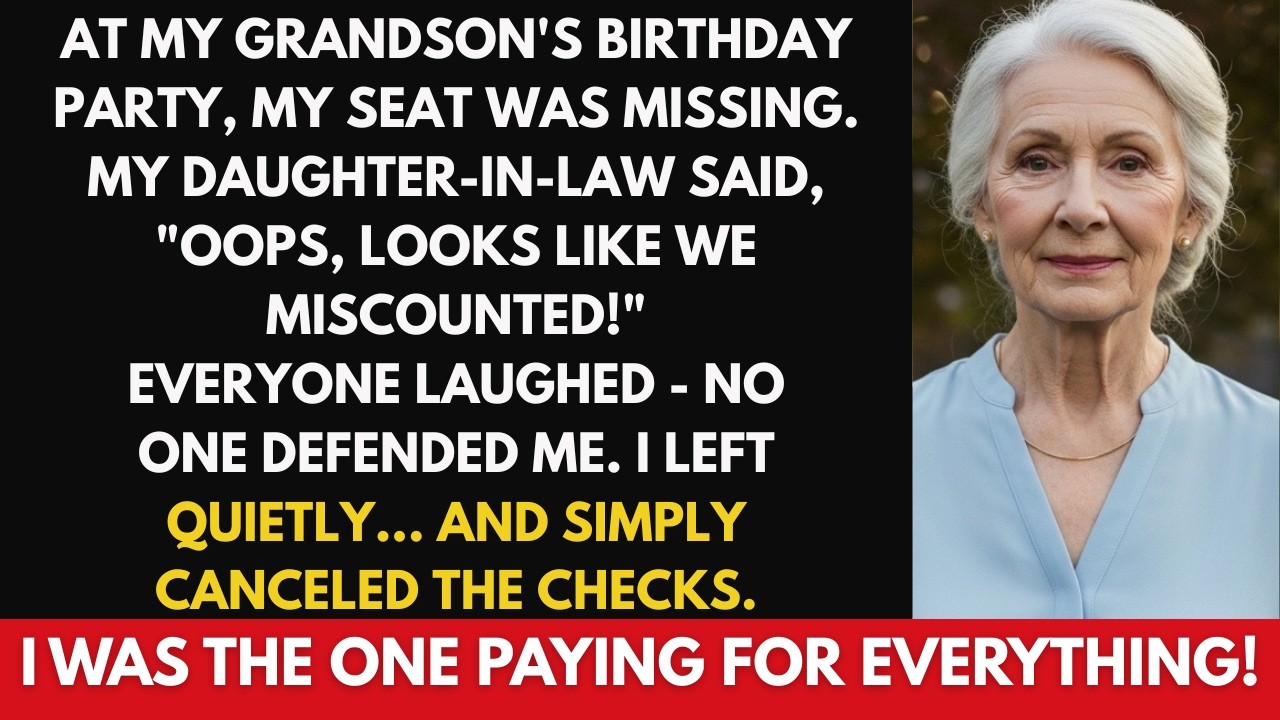 At my grandson’s birthday party, my seat was missing.My daughter-in-law said, 