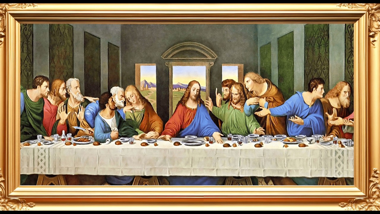 Leonardo da Vinci The Last Supper Art Frame for TV | Classic Museum Frame for Living Room (4H)