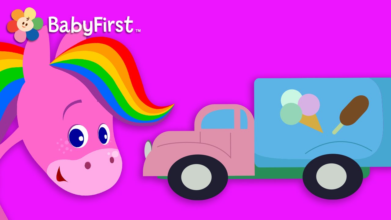 Cars and Trucks | Coloring and Music | Rainbow Horse | BabyFirst TV