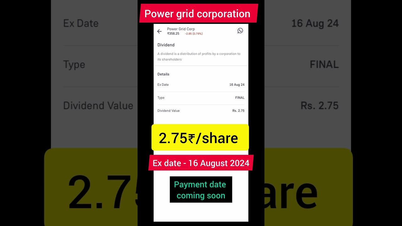 power grid corporation share Dividend News 🤑🗞️ 2024 #dividend