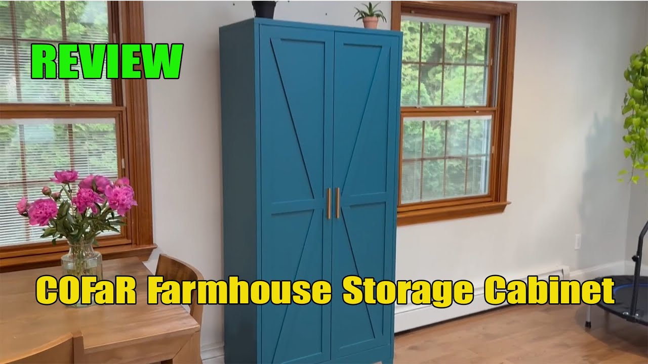 COFaR Farmhouse Storage Cabinet Review | Barn Door Pantry Worth It? 